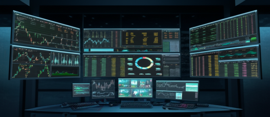 Digital trading platform interface showing advanced fintech trading solutions and user dashboard